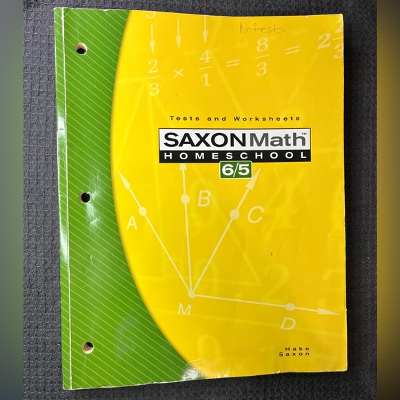 Saxon Math Homeschool 6/5: Tests and Worksheets 3rd Edition - Picture 3 of 4
